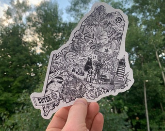 State of Maine Sticker Custom Art