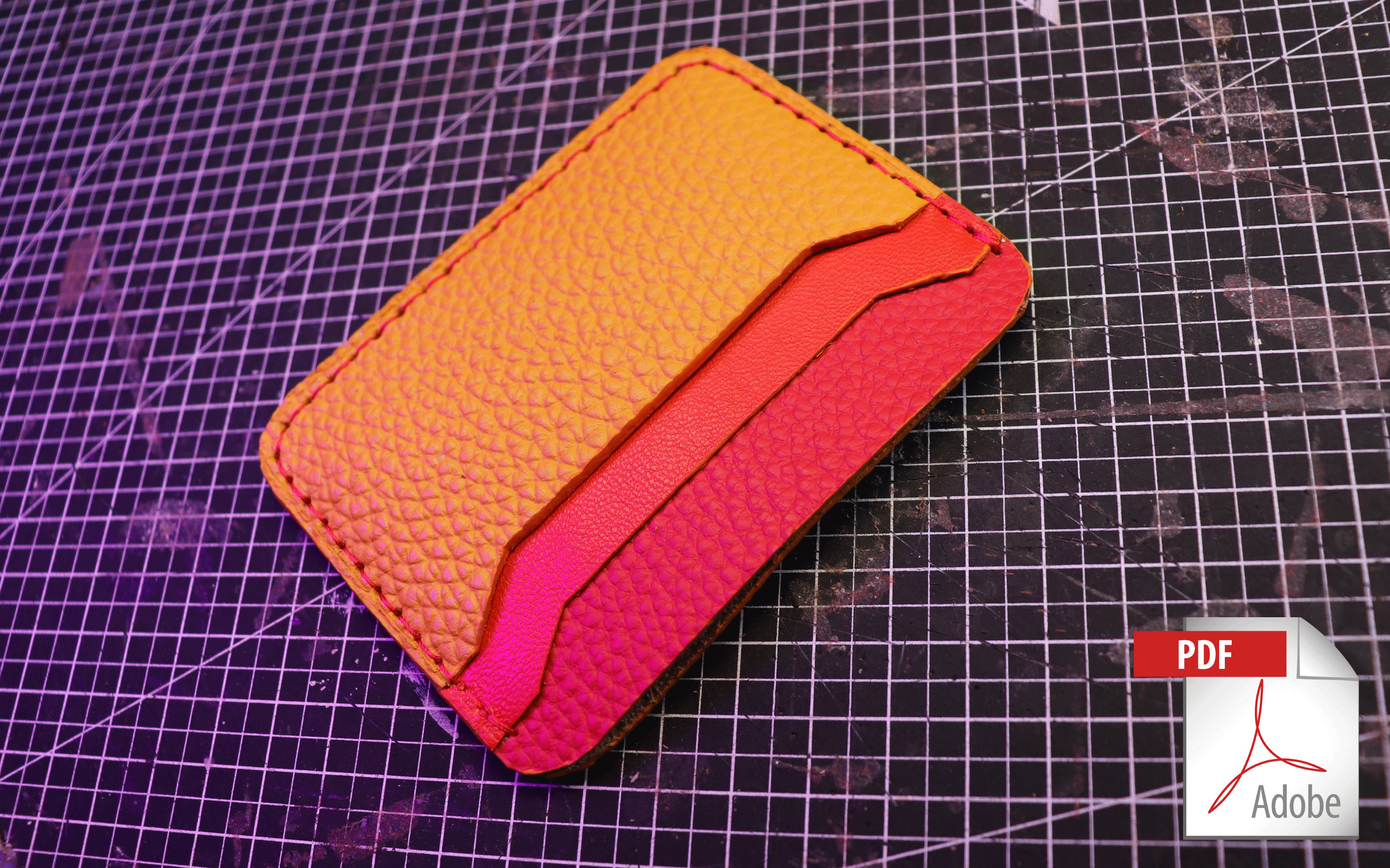 Leather Card holder PDF pattern Minimalist card holder Etsy