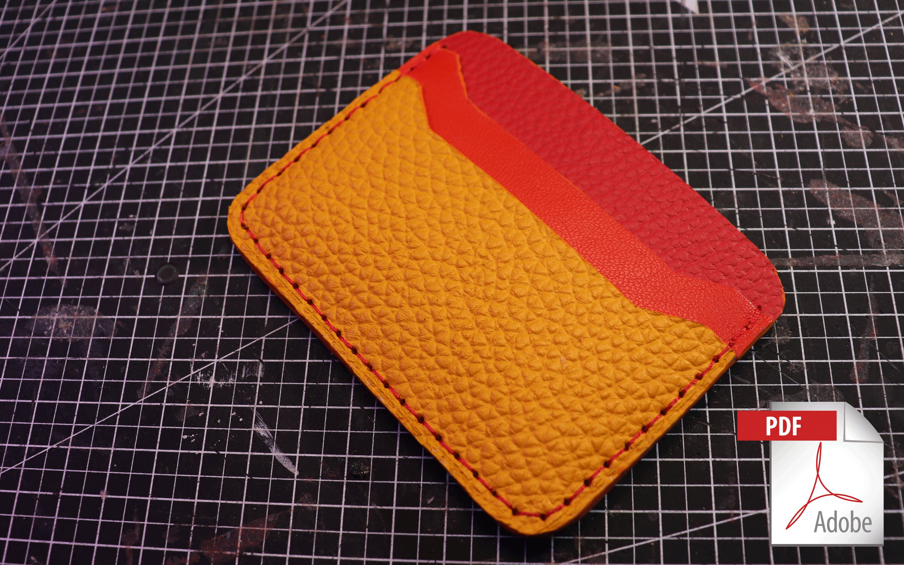 Leather Card holder PDF pattern Minimalist card holder Etsy