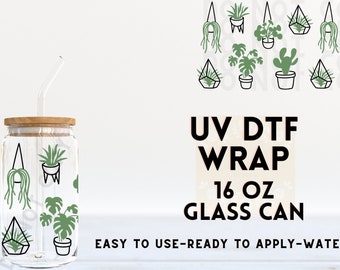 UV DTF Plant, Plant Wrap, Plant Wraps, UV Dtf Wrap, Ready to Apply, Permanent Adhesive, Waterproof, Dtf Transfer, Cup Wrap
