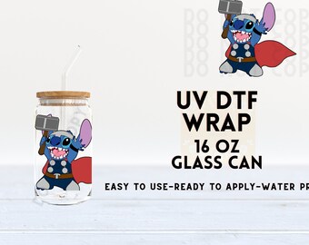 UV DTF Halloween, Halloween Decal, Alien Superhero,  UV Dtf Wrap, Ready to Apply, Permanent Adhesive, Waterproof, Dtf Transfer, Cup Wrap