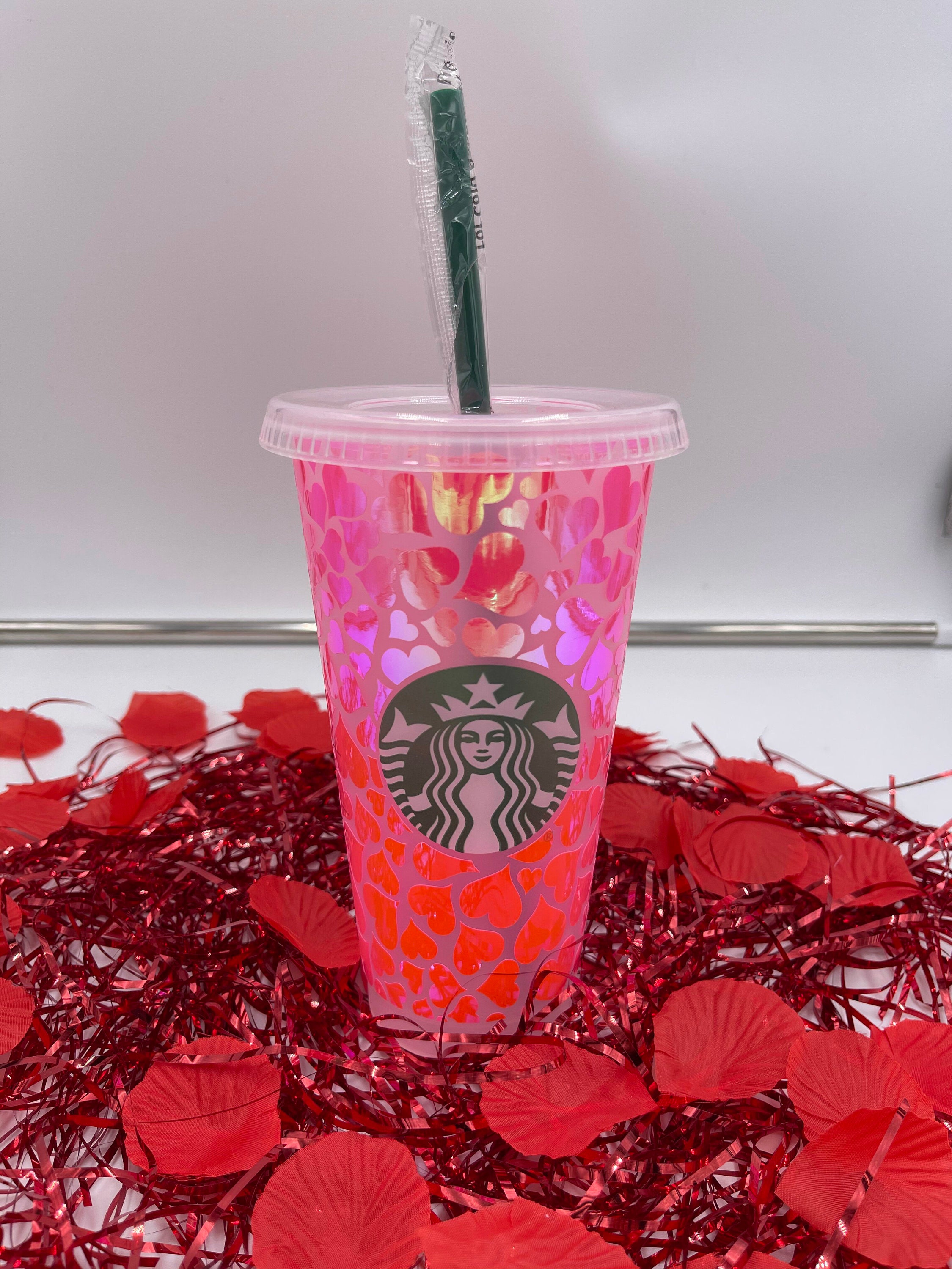 Valentines Day Starbucks Cup / Heart Starbucks Cup / Gift for Etsy