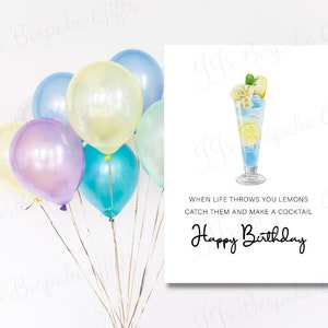 Biglietto di compleanno per cocktail/buon compleanno/biglietto per lei/biglietto per lui/biglietto d'auguri/festeggiare