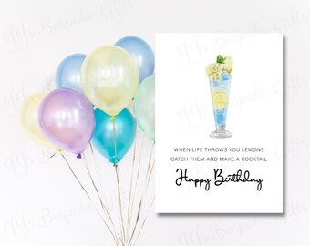 Cocktail Happy Birthday Card | Personalized Greeting