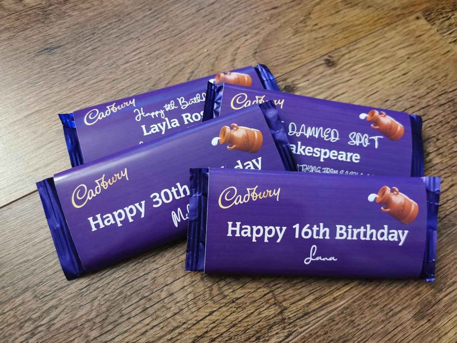 Custom Personalised Purple Cadbury Chocolate Wrapper Bar Etsy UK