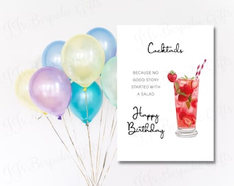 Cocktail Birthday Card | Personalized Greeting Card