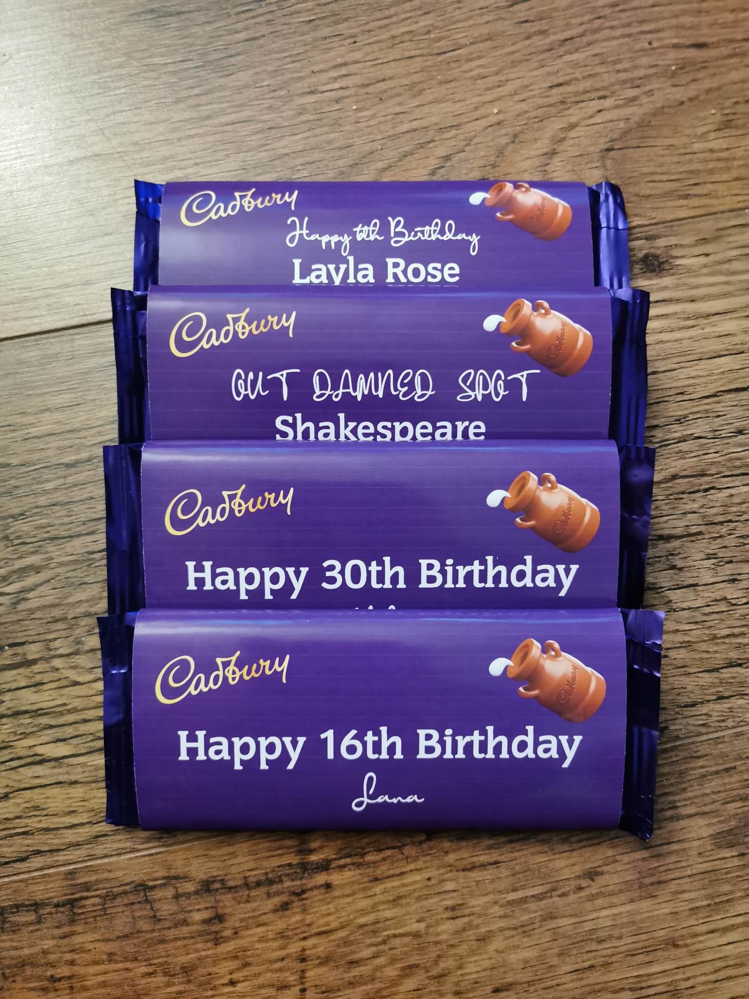 Custom Personalised Purple Cadbury Chocolate Wrapper Bar Etsy UK