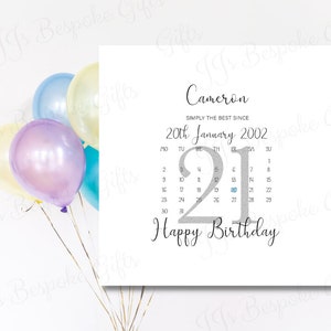 Biglietto di auguri personalizzato per il 21° compleanno/21° compleanno per figlia, figlio/21° biglietto di compleanno/biglietto di compleanno per lei/biglietto di compleanno per lui