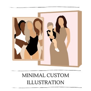 Minimal custom illustration, family portrait, personalized graphic, couple drawing, gift ideas - DIGITAL FILES ONLY