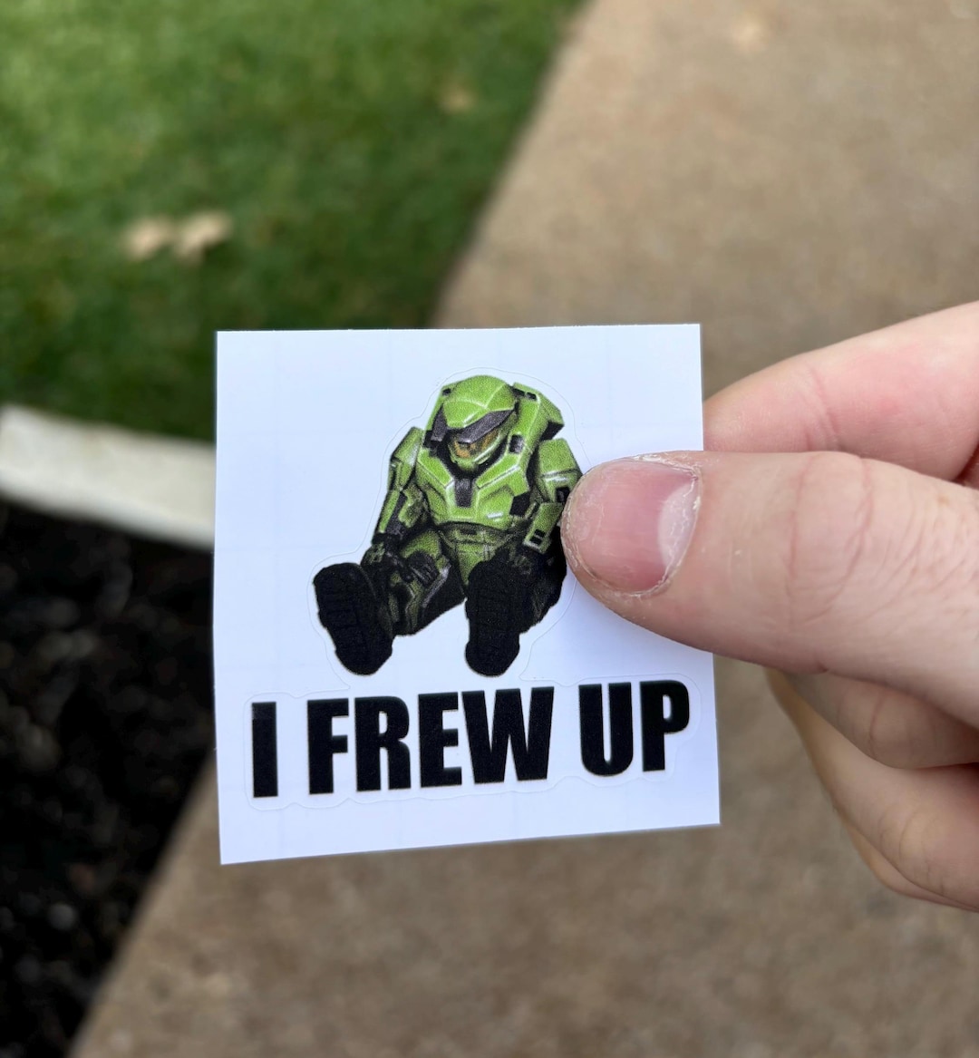 Halo “I Frew Up” Meme Waterproof Sticker - Etsy Australia