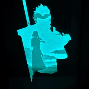 Zack Fair Fantasy DIY ライトボックス デジタル テンプレート。ペーパー クラフト シャドー ボックス Cricut カッティング マシン用 PNG ファイル