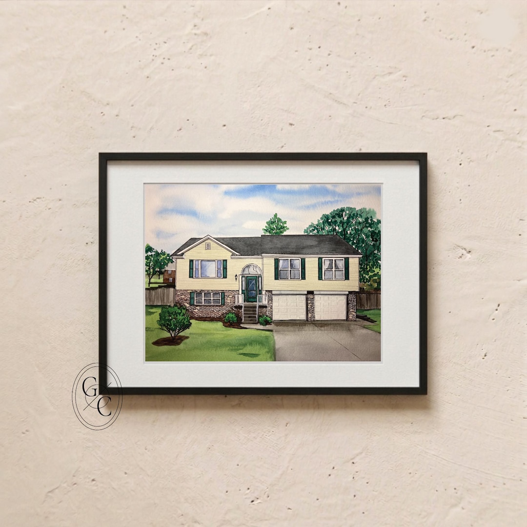 Custom Watercolor House Portrait, Christmas Gift, Hand-painted Home - Etsy