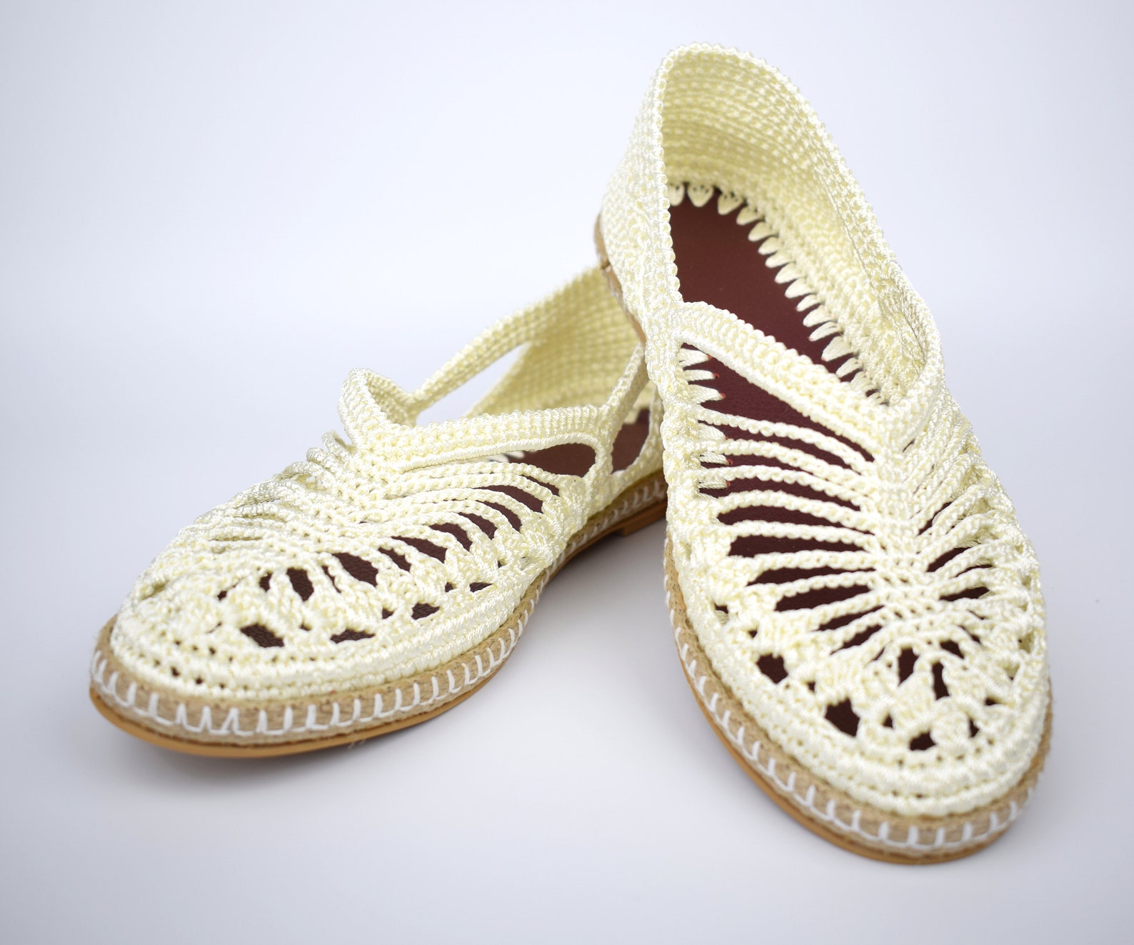 Women Offwhite Knitting Shoes Flat Comfortable Handknitted Etsy