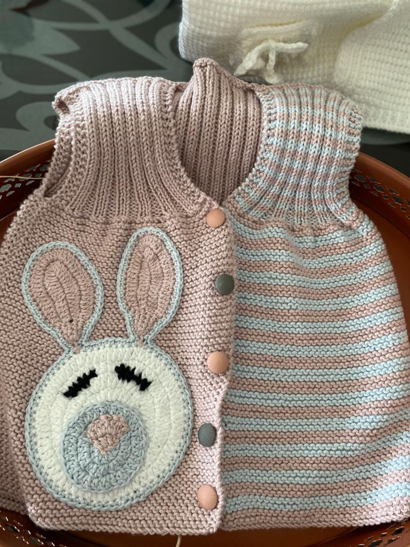 Chaleco de punto suéter recién nacido bebé-niña tejer | Etsy