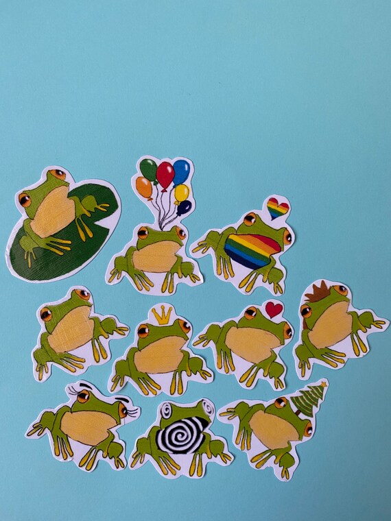 Cute frog 10 pack sticker Set | Etsy