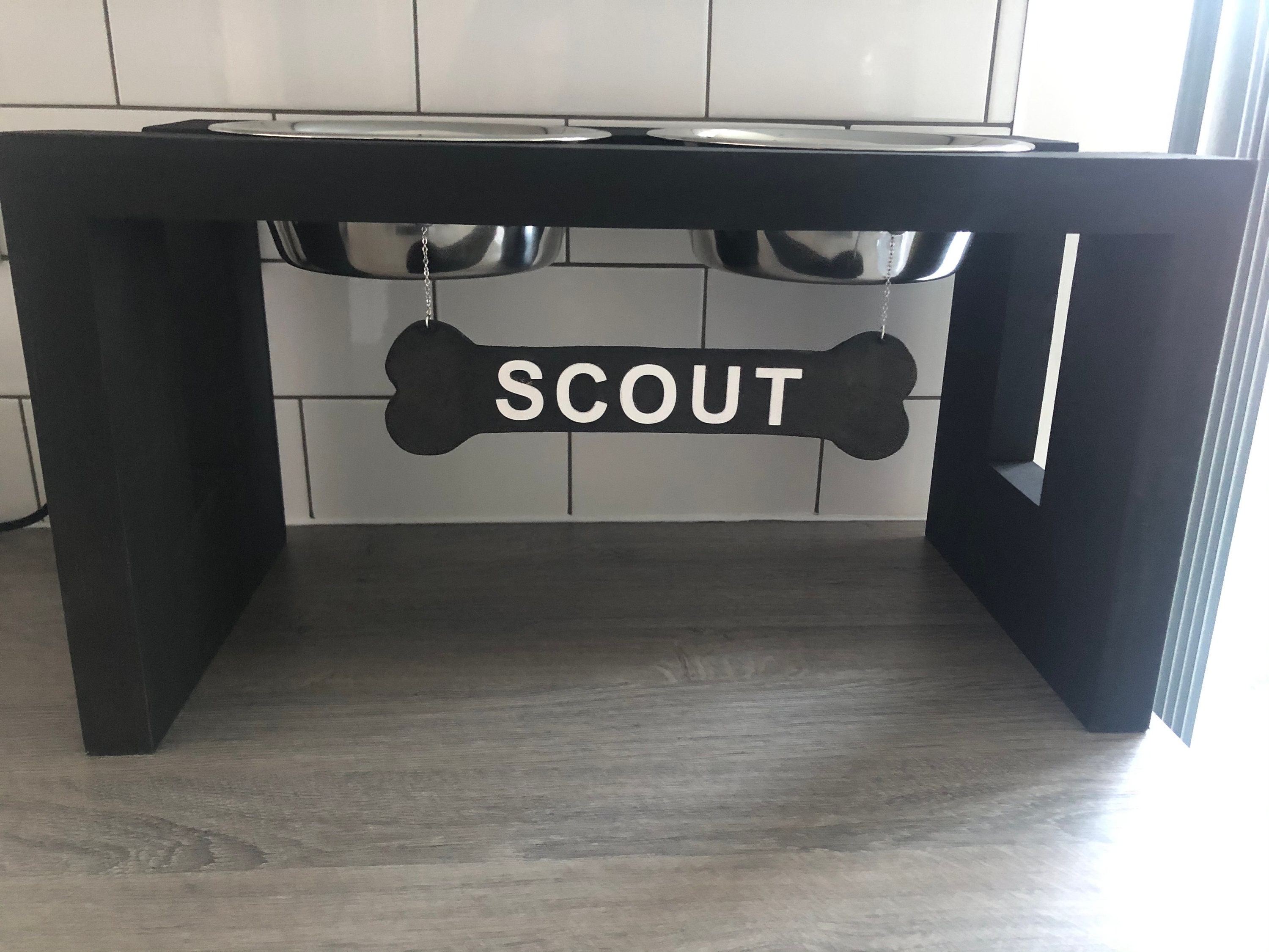 Personalised raised dog feeding stations for medium sized Etsy