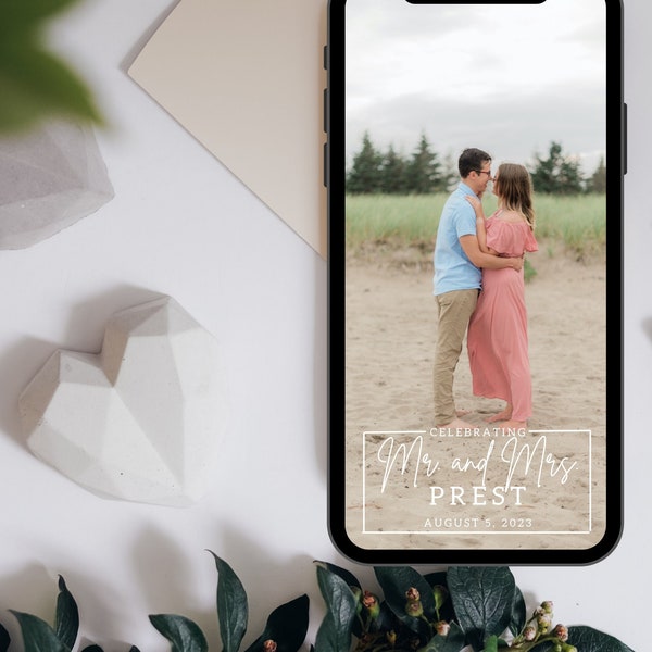 Celebrating Mr. and Mrs. Snapchat GeoFilter Template | Wedding Snapchat Filter Template