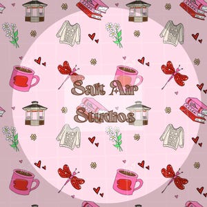 Small Town Valentines Seamless Pattern | 12x12 PNG