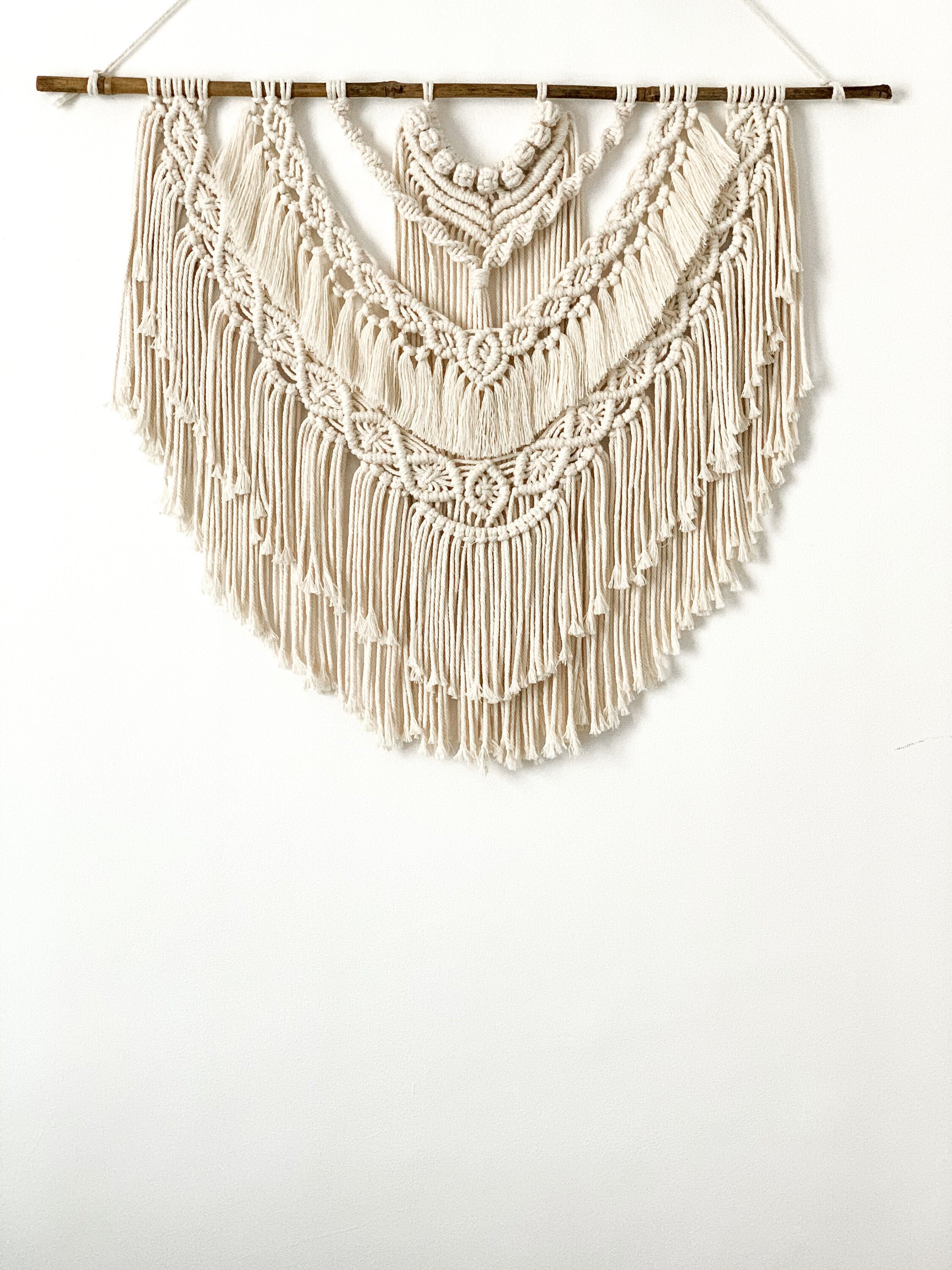 Mur de Macramé Suspendu Ela | Branche Bambou