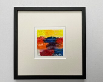 Modern Art, No. 113, Quadrata Series, Original Abstract Oil Painting, Housewarming Gift, Colorful Wall Painting