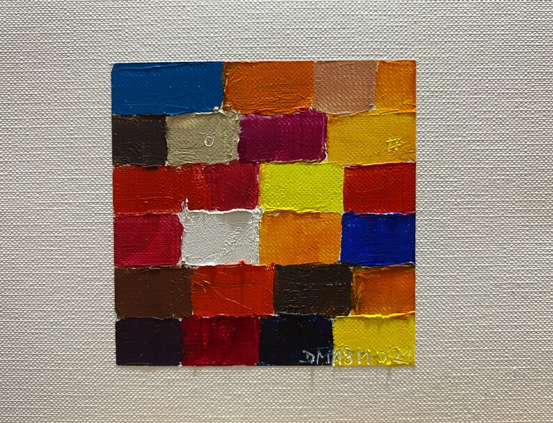 Oil Painting Abstract  10/18/2021  Quadrata series  image 1