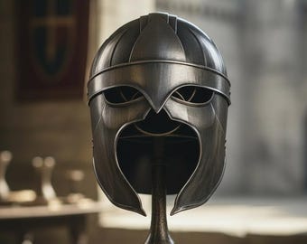 Handgefertigter Wikinger Helm aus Stahl, 1,8 mm Stärke, für Larp Cosplay