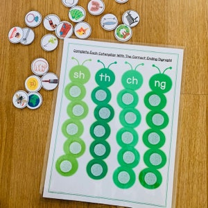Learning end digraphs, Diagraphs/Diphthong learning activity, Homeschool learning games