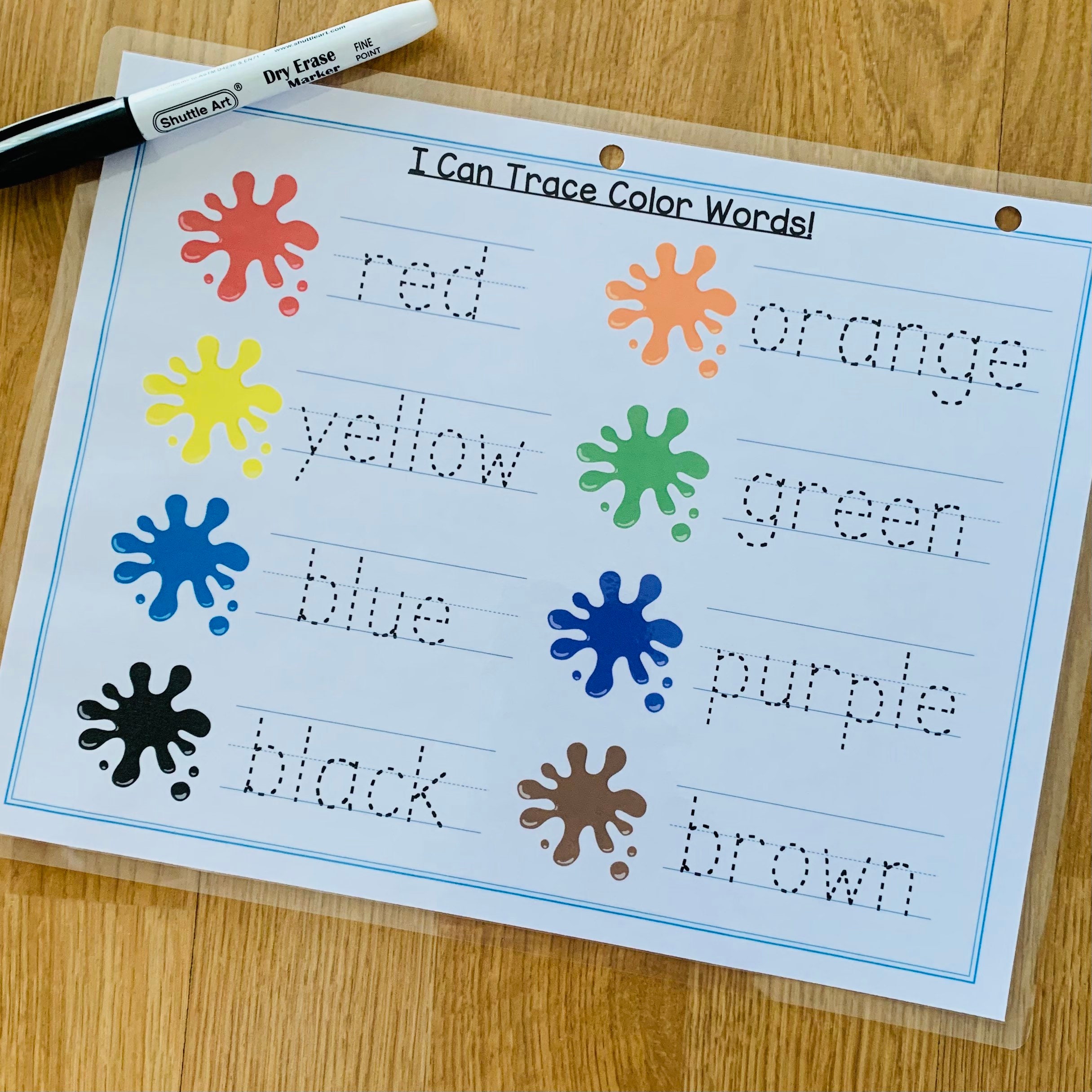 Tracing Color words Preschool writing Kindergarten writing | Etsy