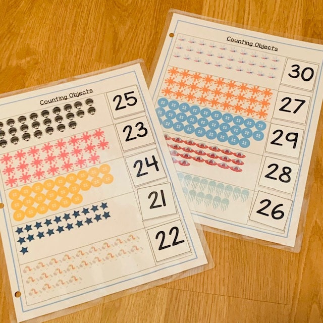 Counting Objects 11-30: First Grade Learning Game - Etsy