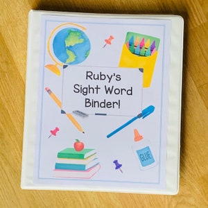 Sight word binder, Sight word bundle, first grade sight words, sight word activity binder, homeschool learning games