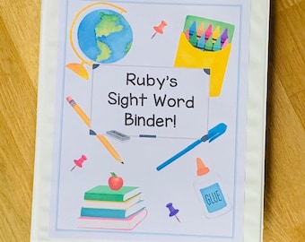 Sight word binder, Sight word bundle, first grade sight words, sight word activity binder, homeschool learning games
