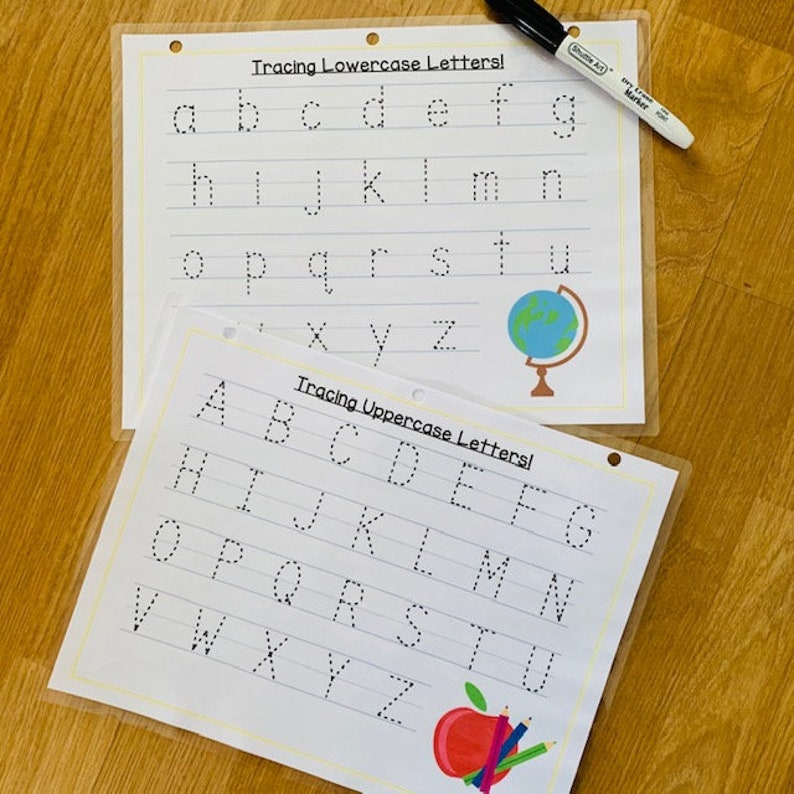 Tracing Uppercase and Lowercase Letters Tracing the Alphabet Etsy