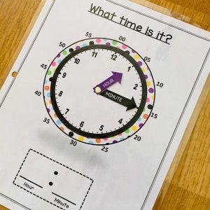 Learning Clock, Learning to tell time activity page, Telling time, Educational activity, Homeschool games