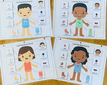 Preschool Human Body Activity: Homeschool Learning Game