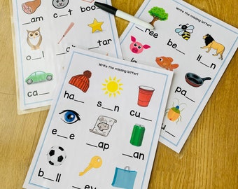 Missing Letter Activity Page: Handwriting Practice, Homeschool Curriculum
