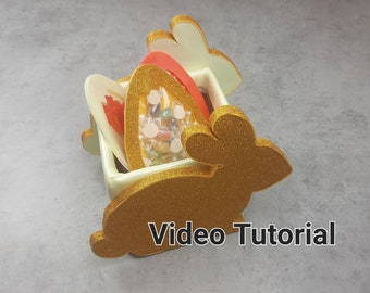 Modèle vidéo boîte lapin, fleurs en papier à monter soi-même, tutoriel bricolage, cadeau d'artisanat en papier, travaux manuels avec des enfants, cadeau pour Pâques, mousse Isolon EVA 2 mm