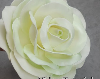Modèle vidéo de fleur de rose, fleur en papier pour travaux manuels, cadeau artisanal en papier, décoration de mariage, décoration murale florale, décoration de chambre en mousse Isolon EVA 2 mm