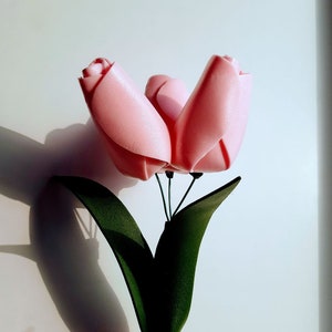 Modèle vidéo de fleurs de tulipes, bricolage, tutoriel de fleurs en papier, cadeau artisanal en papier, décoration de mariage, décoration murale florale, décoration de chambre, mousse Isolon EVA 2 mm image 3