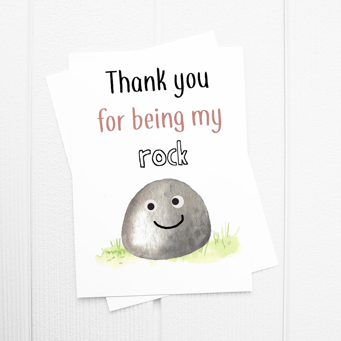Thank You For Being My Rock Thank You For Being My Rock Card A6 Thank You Card | Etsy