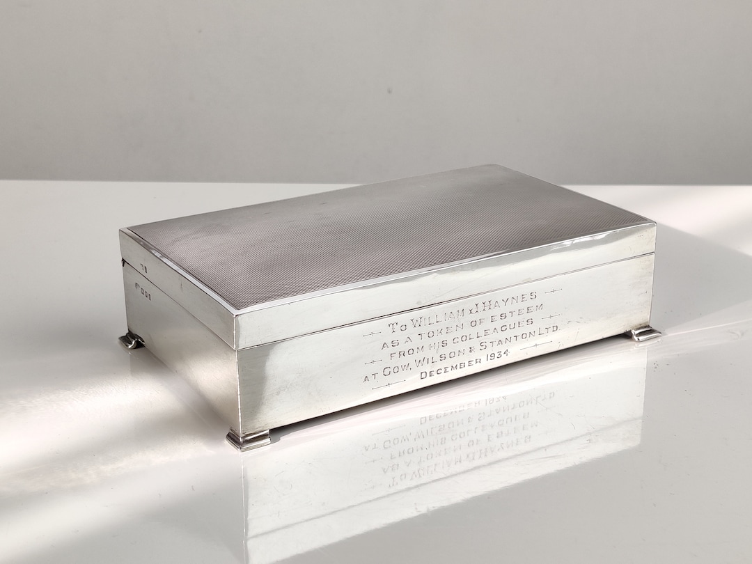 Solid Silver Cigarette Box (london 1934) - Etsy
