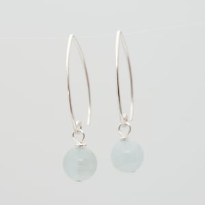 Aquamarine Earrings, Sterling Silver Earrings, Drop earrings, Gemstone Earrings, March Birthstone, Bridal, Birthday Gift, UK