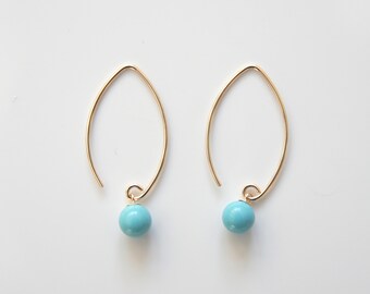 Genuine Turquoise Earrings, Sterling Silver Earrings, Drop earrings, Gemstone Earrings, December Birthstone, Birthday Gift, Christmas, UK