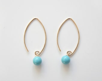 Boucles d'oreilles turquoise véritable, Boucles d'oreilles en argent sterling, Boucles d'oreilles pendantes, Boucles d'oreilles en pierres précieuses, Pierre de naissance de décembre, Cadeau d'anniversaire, Noël, Royaume-Uni