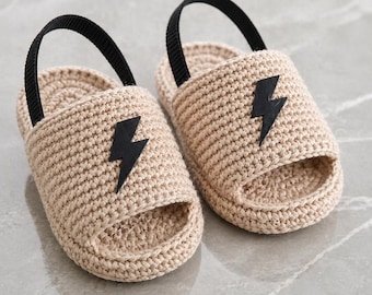 Crochet Baby Slide Pattern PDF, Sporty Baby Sandals, Summer Infant Slides
