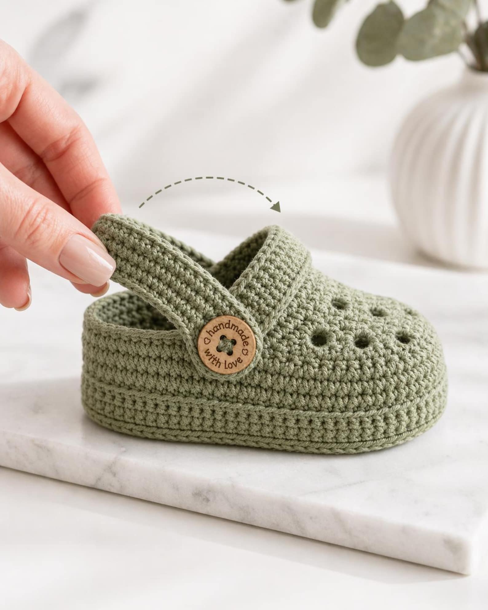 Pattern Clogs Crochet Baby Clog Pattern, Structured Sage Green Shoes Tutorial (PDF ...
