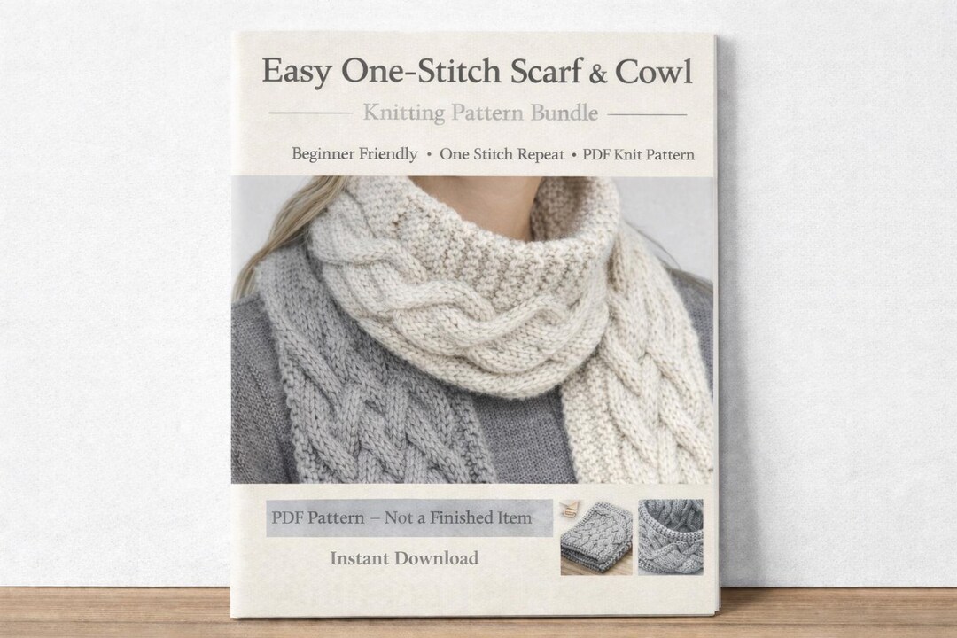Beginner Scarf and Cowl Knitting Pattern Bundle (PDF Pattern) - Etsy