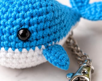 Whale Crochet Pattern PDF, Amigurumi Keychain, Cute Animal Bag Charm, Beginner Friendly Quick Gift, Mini Plush Tutorial