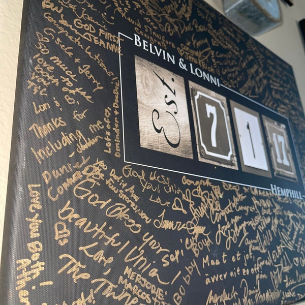 Guest Book Canvas Etsy