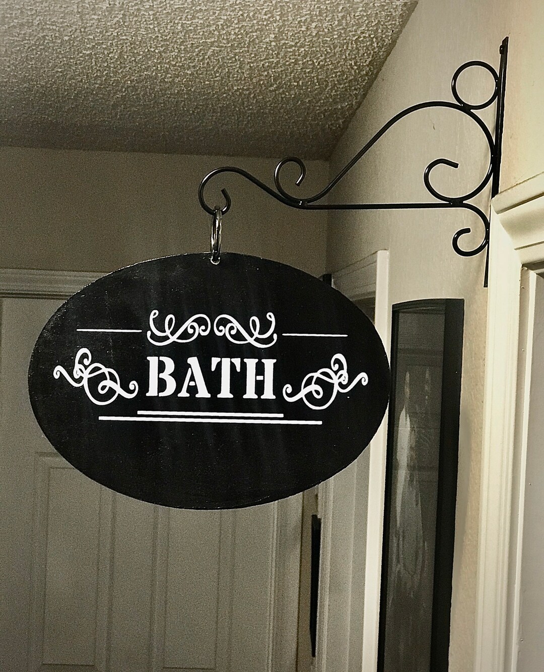 Hanging Bath Sign With Hardware - Etsy