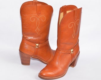 70's Vintage ACME Western Cowgirl Booties  WO SZ 7.5